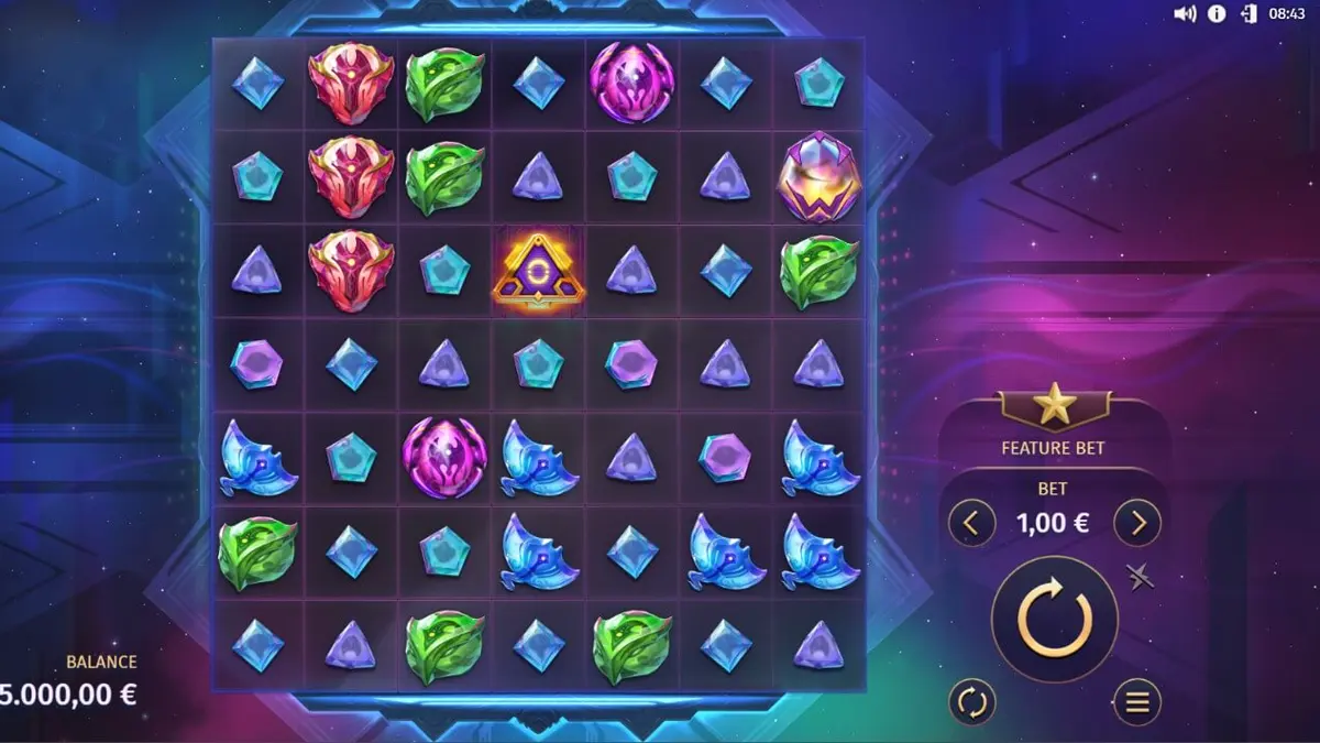 Tampilan visual futuristik dan kosmik dari slot Phantom Pulse