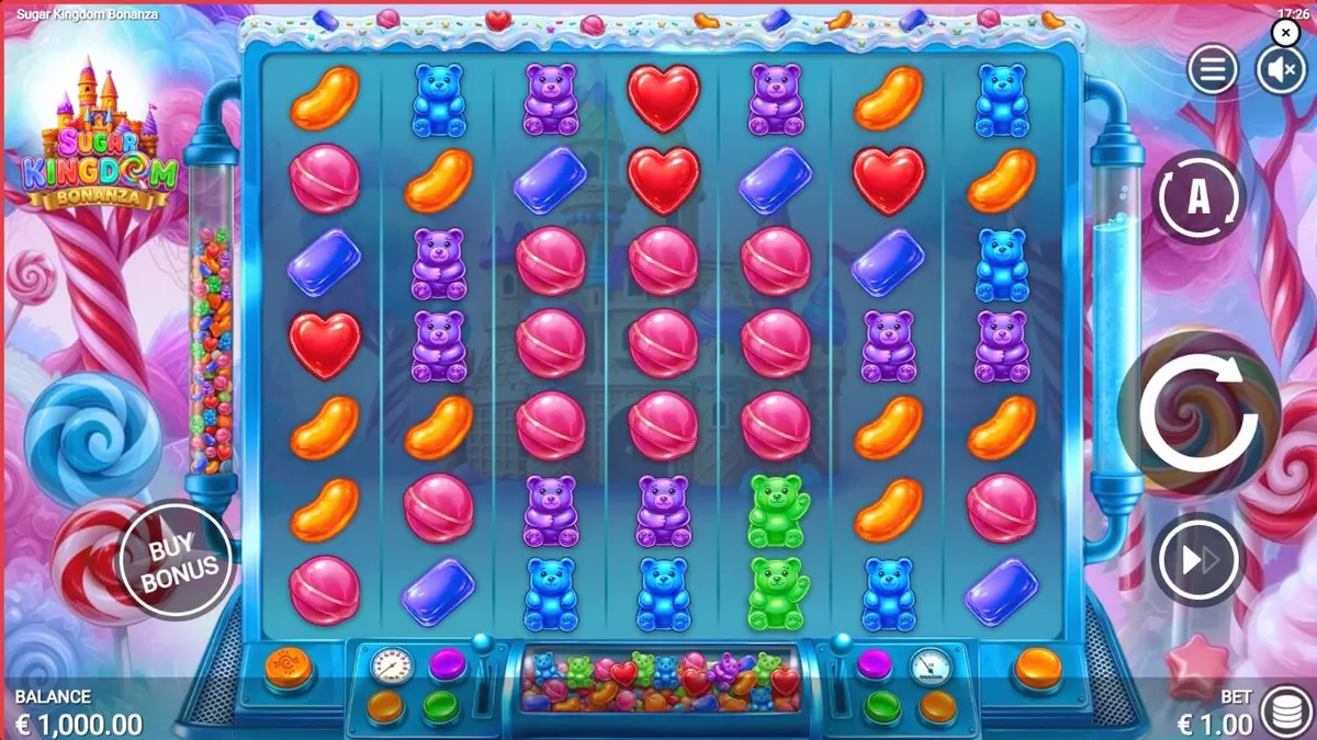 Tampilan visual slot Sugar Kingdom Bonanza dengan tema permen yang cerah