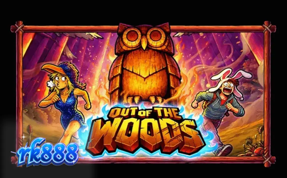 Tampilan visual slot Out of the Woods dengan elemen hutan dan karakter hewan